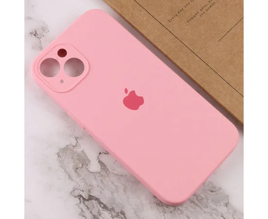 Чехол Silicone Case Full Camera Protective (AA) для Apple iPhone 15 Plus (6.7") Розовый / Light pink