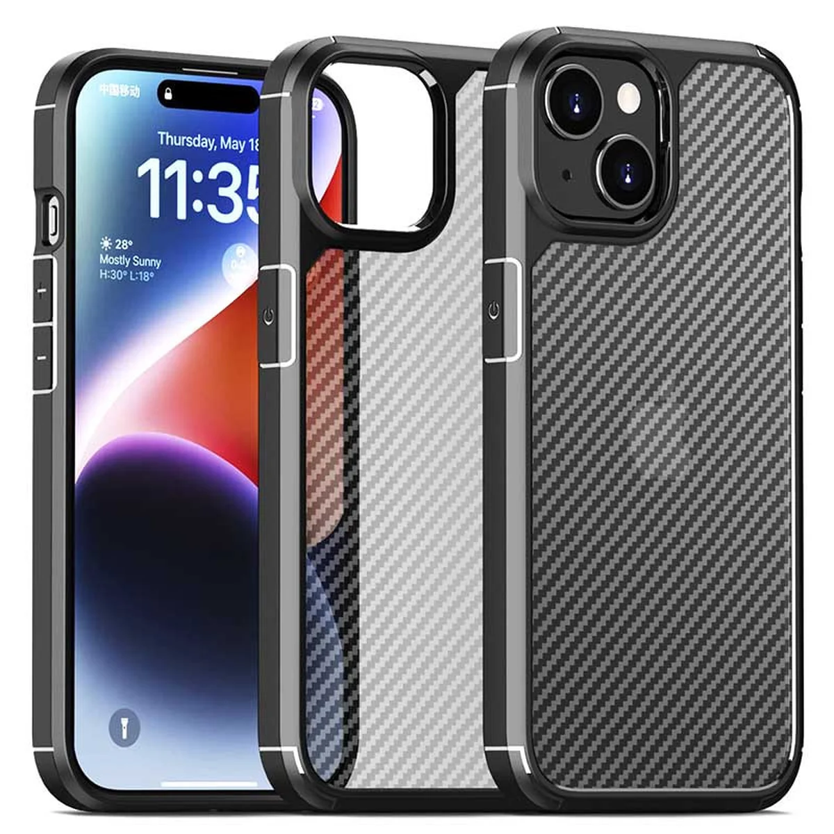 Чехол TPU+PC Line для Apple iPhone 15 Plus (6.7") Black