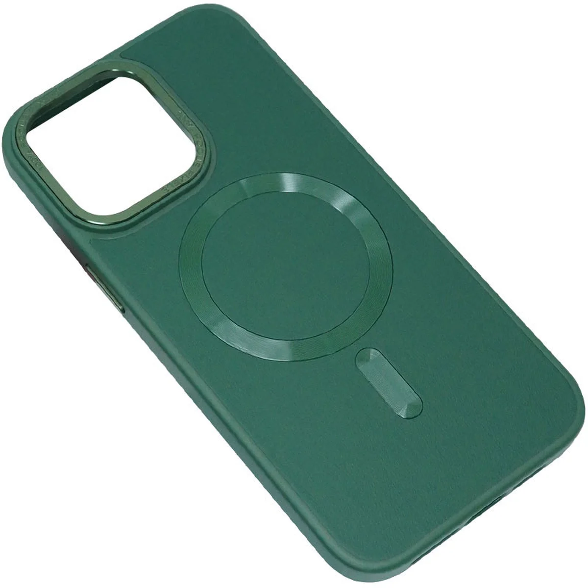 Шкіряний чохол Bonbon Leather Metal Style для Apple iPhone 15 Plus (6.7") Зелений / Pine green