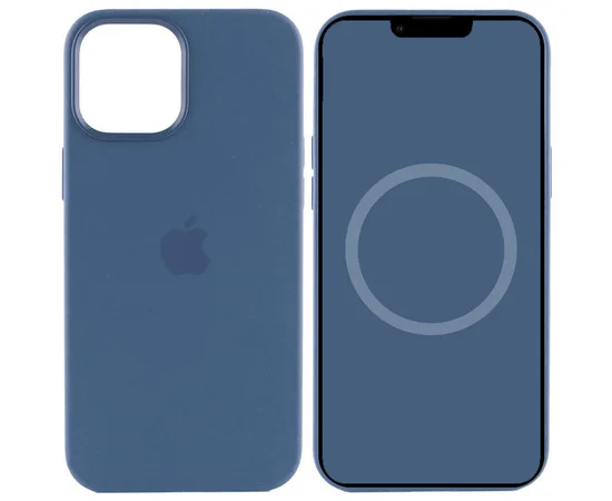 Чехол Silicone case (AAA) full with Magsafe and Animation для Apple iPhone 15 Plus (6.7") Синий / Winter blue