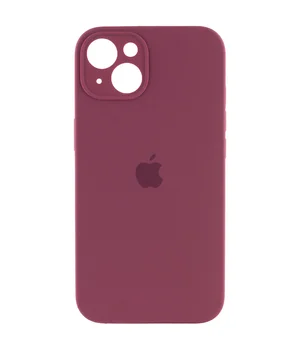 Чехол Silicone Case Full Camera Protective (AA) для Apple iPhone 15 Plus (6.7") Бордовый / Plum