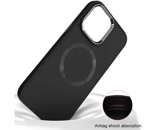 TPU чехол Bonbon Metal Style with MagSafe для Apple iPhone 15 Plus (6.7") Черный / Black