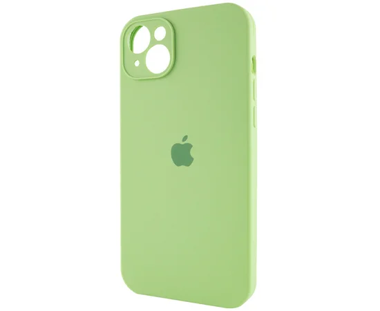 Чехол Silicone Case Full Camera Protective (AA) для Apple iPhone 15 Plus (6.7") Мятный / Mint