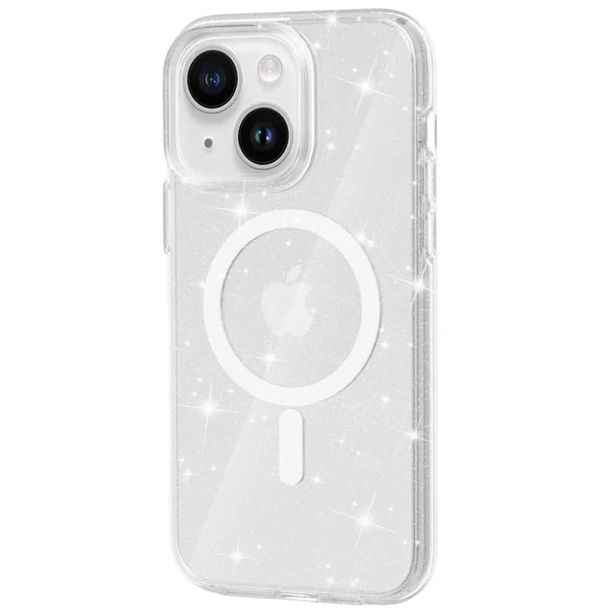 Чохол TPU Galaxy Sparkle (MagFit) для Apple iPhone 15 Plus (6.7") Clear+Glitter