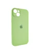 Чехол Silicone Case Full Camera Protective (AA) для Apple iPhone 15 Plus (6.7") Мятный / Mint