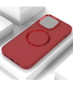 TPU чехол Bonbon Metal Style with MagSafe для Apple iPhone 15 Plus (6.7") Красный / Red