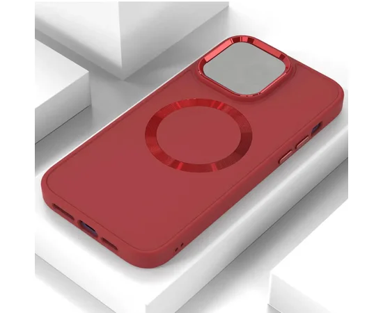 TPU чехол Bonbon Metal Style with MagSafe для Apple iPhone 15 Plus (6.7") Красный / Red