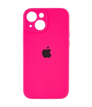 Чехол Silicone Case Full Camera Protective (AA) для Apple iPhone 15 Plus (6.7") Розовый / Barbie pink