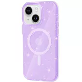 Чохол TPU Galaxy Sparkle (MagFit) для Apple iPhone 15 Plus (6.7") Purple+Glitter