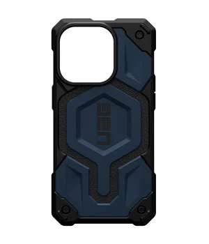 Ударопрочный чехол UAG Monarch Pro with MagSafe Leather для Apple iPhone 15 Plus / 14 Plus (6.7") Синий