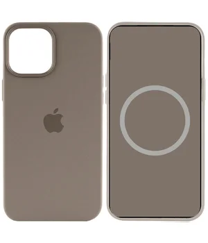 Чехол Silicone case (AAA) full with Magsafe and Animation для Apple iPhone 15 Plus (6.7") Коричневый / Clay