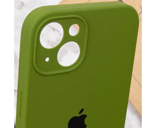 Чохол Silicone Case Full Camera Protective (AA) для Apple iPhone 15 Plus (6.7") Зелений / Dark Olive