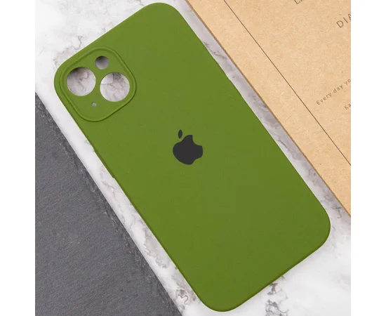 Чохол Silicone Case Full Camera Protective (AA) для Apple iPhone 15 Plus (6.7") Зелений / Dark Olive