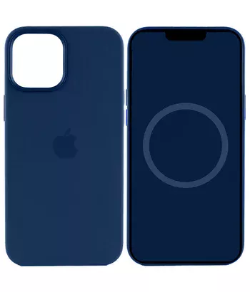 Чохол Silicone case (AAA) full with Magsafe and Animation для Apple iPhone 15 Plus (6.7") Синій / Storm Blue
