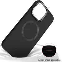 TPU чехол Bonbon Metal Style with MagSafe для Apple iPhone 15 Plus (6.7") Черный / Black