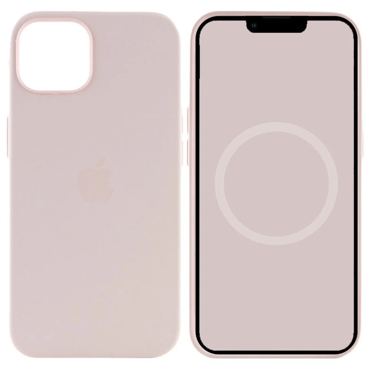 Чохол Silicone case (AAA) full with Magsafe and Animation для Apple iPhone 15 Plus (6.7") Рожевий / Light pink