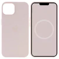 Чохол Silicone case (AAA) full with Magsafe and Animation для Apple iPhone 15 Plus (6.7") Рожевий / Light pink