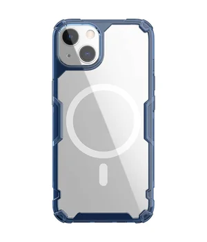 TPU чехол Nillkin Nature Pro Magnetic для Apple iPhone 15 Plus (6.7") Синий (прозрачный)