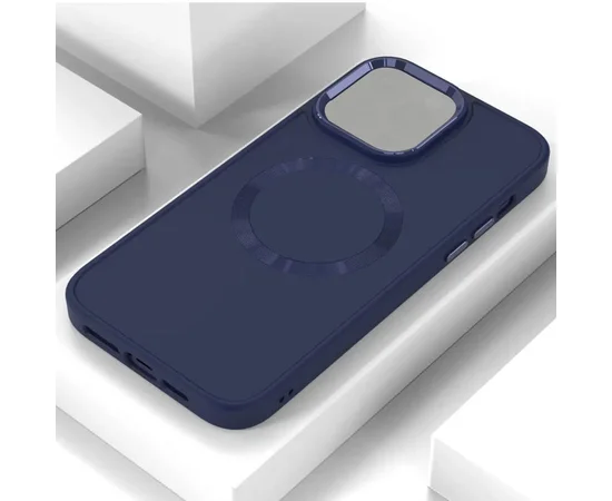TPU чехол Bonbon Metal Style with MagSafe для Apple iPhone 15 Plus (6.7") Синий / Cosmos Blue