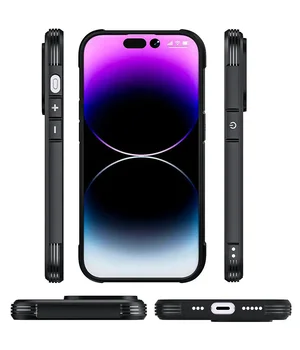 TPU+PC чехол Defense Matte для Apple iPhone 15 Plus (6.7") Черный