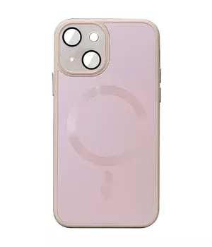 Чехол TPU+Glass Sapphire Midnight with MagSafe для Apple iPhone 15 Plus (6.7") Розовый / Pink Sand