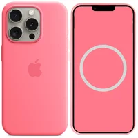 Чохол Silicone case (AAA) full with Magsafe and Animation для Apple iPhone 15 Pro Max (6.7") Рожевий / Pink