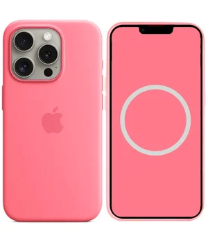 Чохол Silicone case (AAA) full with Magsafe and Animation для Apple iPhone 15 Pro Max (6.7") Рожевий / Pink