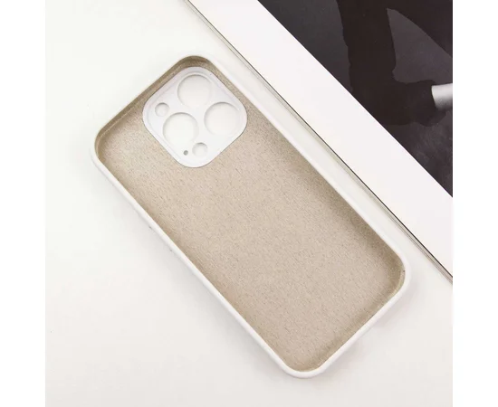 Чехол Silicone Case Full Camera Protective (AA) для Apple iPhone 15 Pro Max (6.7") Белый / White / PVH