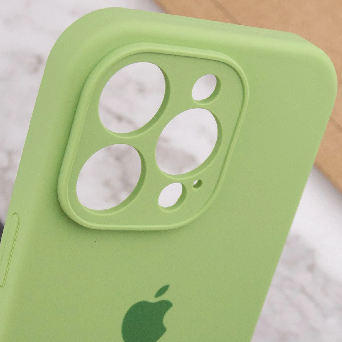 Чехол Silicone Case Full Camera Protective (AA) для Apple iPhone 15 Pro Max (6.7") Мятный / Mint