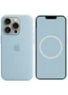 Чехол Silicone case (AAA) full with Magsafe and Animation для Apple iPhone 15 Pro Max (6.7") Голубой / Light Blue
