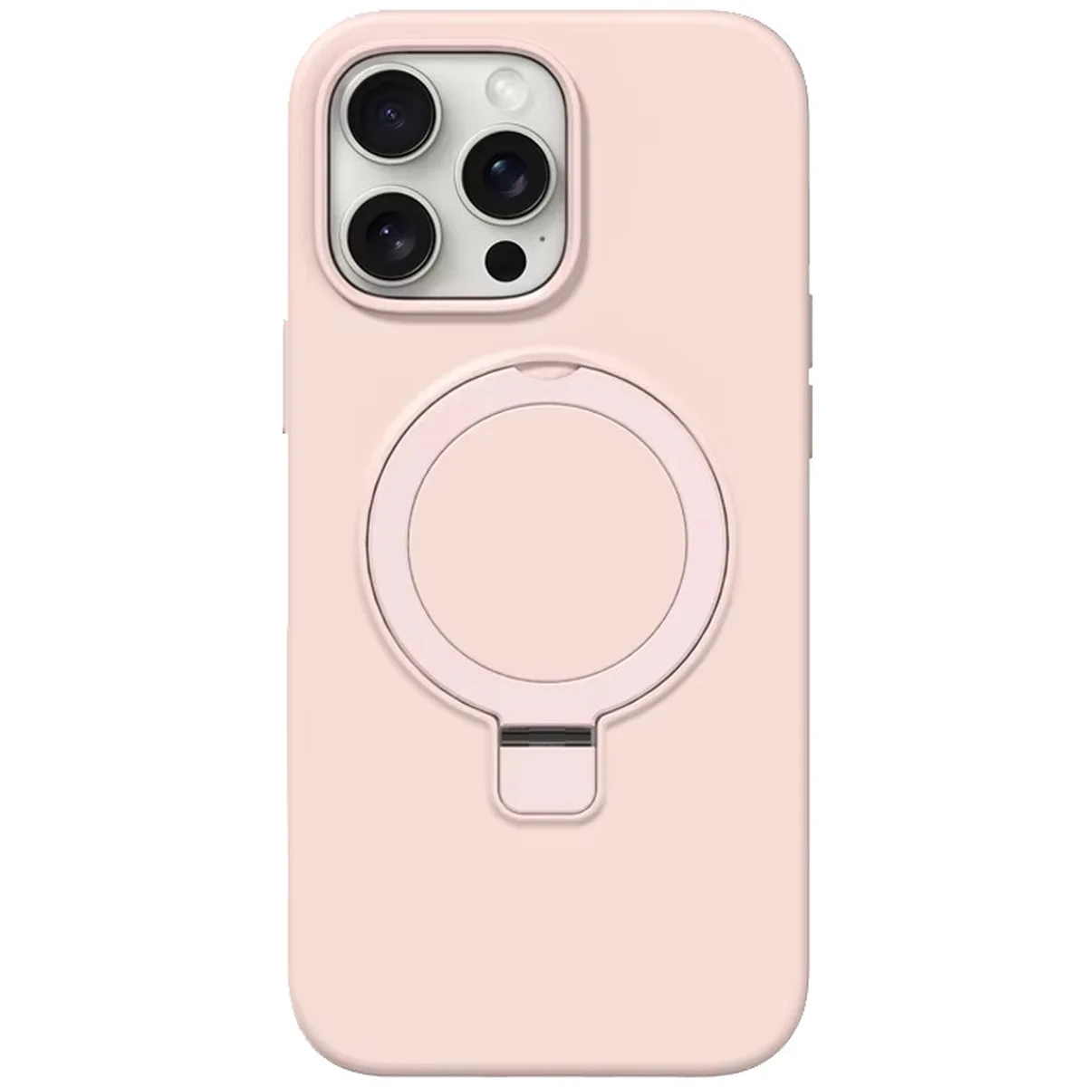 Чохол Silicone Case Full Protective NO LOGO with Ring для Apple iPhone 15 Pro Max (6.7") Pink