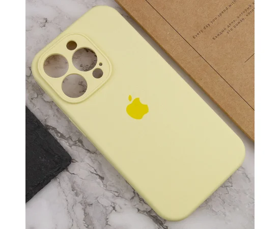 Чехол Silicone Case Full Camera Protective (AA) для Apple iPhone 15 Pro Max (6.7") Желтый / Mellow Yellow