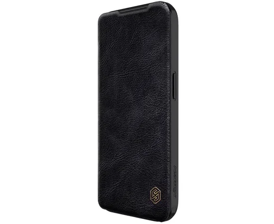 Кожаный чехол-книжка Nillkin Qin Pro Camshield для Apple iPhone 15 Pro Max (6.7") Черный