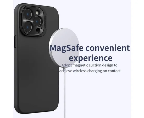 Чехол Silicone Nillkin LensWing Magnetic для Apple iPhone 15 Pro Max (6.7") Черный / Black
