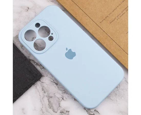 Чехол Silicone Case Full Camera Protective (AA) для Apple iPhone 15 Pro Max (6.7") Голубой / Sweet Blue