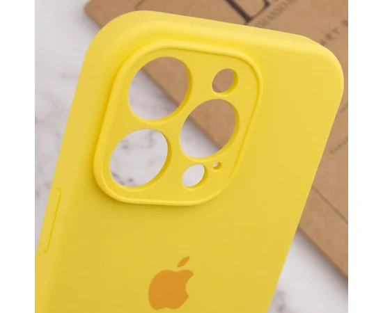 Чехол Silicone Case Full Camera Protective (AA) для Apple iPhone 15 Pro Max (6.7") Желтый / Yellow / PVH