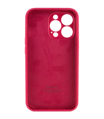 Чехол Silicone Case Full Camera Protective (AA) для Apple iPhone 15 Pro Max (6.7") Красный / Rose Red
