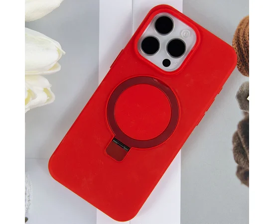 Чохол Silicone Case Full Protective NO LOGO with Ring для Apple iPhone 15 Pro Max (6.7") Red