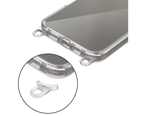 Чехол TPU Transparent with Straps для Apple iPhone 15 Pro Max (6.7") Grey
