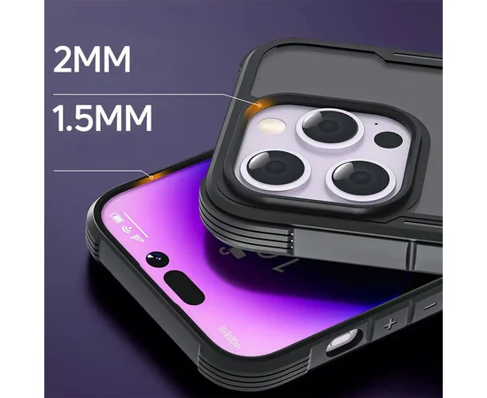 TPU+PC чохол Defense Matte для Apple iPhone 15 Pro Max (6.7") Чорний