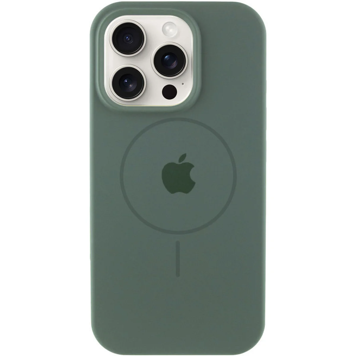 Чехол Silicone Case Full Protective (AA) with MagSafe для Apple iPhone 15 Pro Max (6.7") Зеленый / Pine green