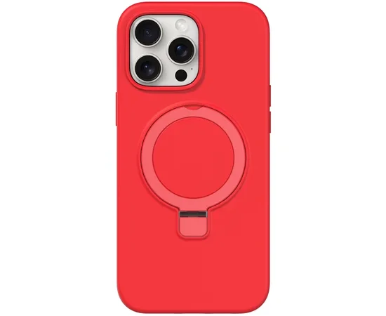 Чохол Silicone Case Full Protective NO LOGO with Ring для Apple iPhone 15 Pro Max (6.7") Red