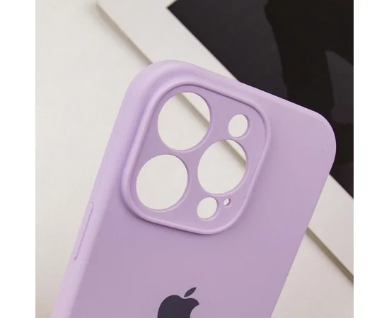 Чехол Silicone Case Full Camera Protective (AA) для Apple iPhone 15 Pro Max (6.7") Сиреневый / Lilac / PVH