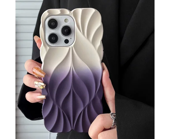 TPU чехол Leaf для Apple iPhone 15 Pro Max (6.7") White / Purple