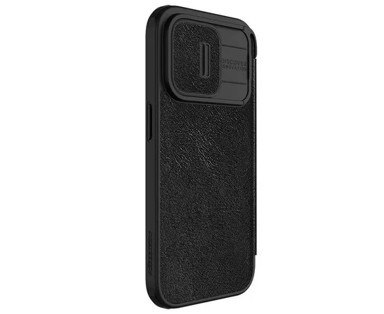 Кожаный чехол-книжка Nillkin Qin Pro Camshield для Apple iPhone 15 Pro Max (6.7") Черный