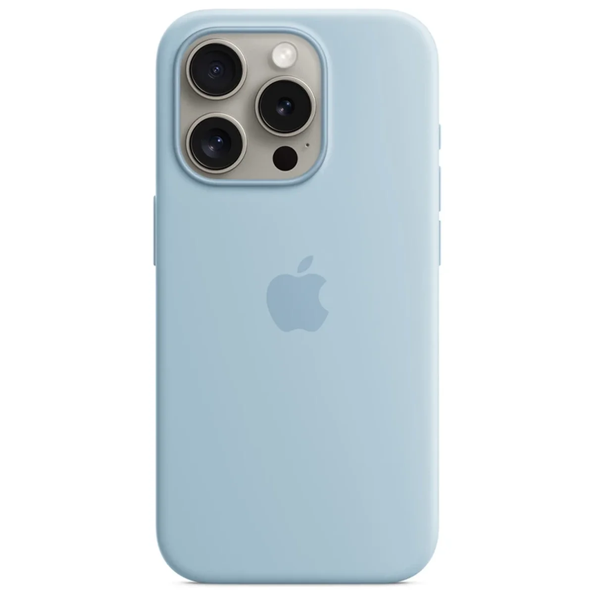 Чехол Silicone case (AAA) full with Magsafe and Animation для Apple iPhone 15 Pro Max (6.7") Голубой / Light Blue