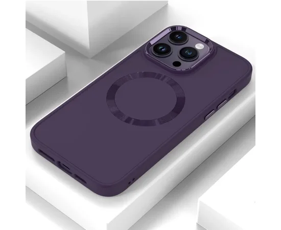 TPU чехол Bonbon Metal Style with MagSafe для Apple iPhone 15 Pro Max (6.7") Фиолетовый / Dark Purple