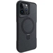 TPU+PC чехол Metal Buttons with MagSafe Carbon Ring для Apple iPhone 15 Pro Max (6.7") Черный
