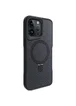 TPU+PC чехол Metal Buttons with MagSafe Carbon Ring для Apple iPhone 15 Pro Max (6.7") Черный