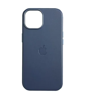 Шкіряний чохол Leather Case (AAA) з MagSafe and Animation для Apple iPhone 15 Pro Max (6.7") Blue